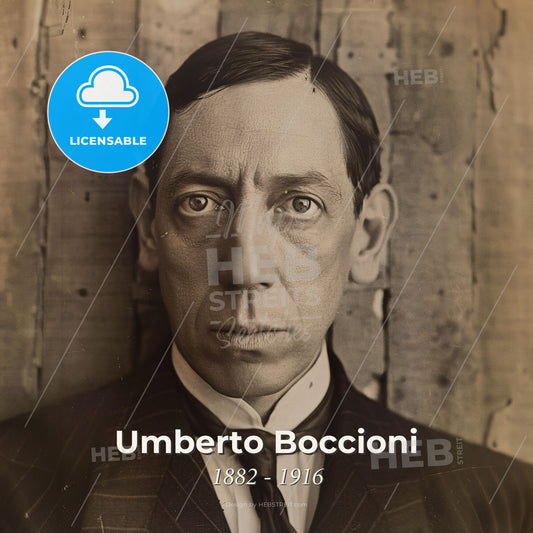 Umberto Boccioni, 1882 - 1916, Italian painter and sculptor - A Man In A Suit And Tie Print Template