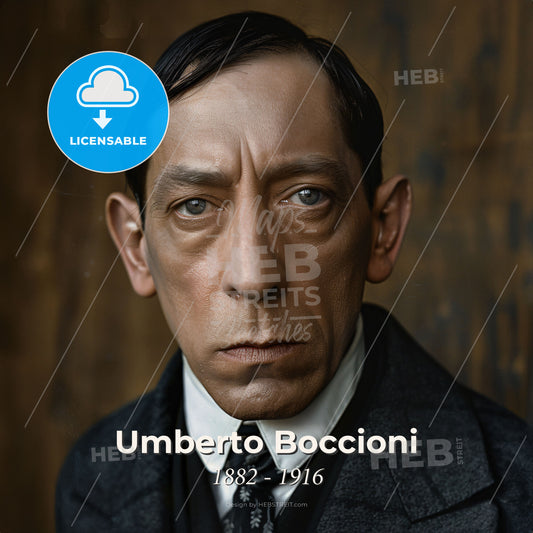 Umberto Boccioni, 1882 - 1916, Italian painter and sculptor - A Man In A Suit Print Template