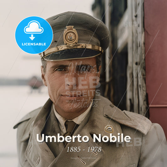 Umberto Nobile, 1885 - 1978, Italian explorer - A Man In A Military Uniform Print Template