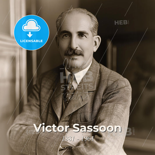 Victor Sassoon, 1881 - 1961, British hotelier - A Man With A Mustache And A Suit Print Template