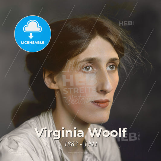Virginia Woolf, 1882 - 1941, British writer - A Woman With Brown Hair Print Template
