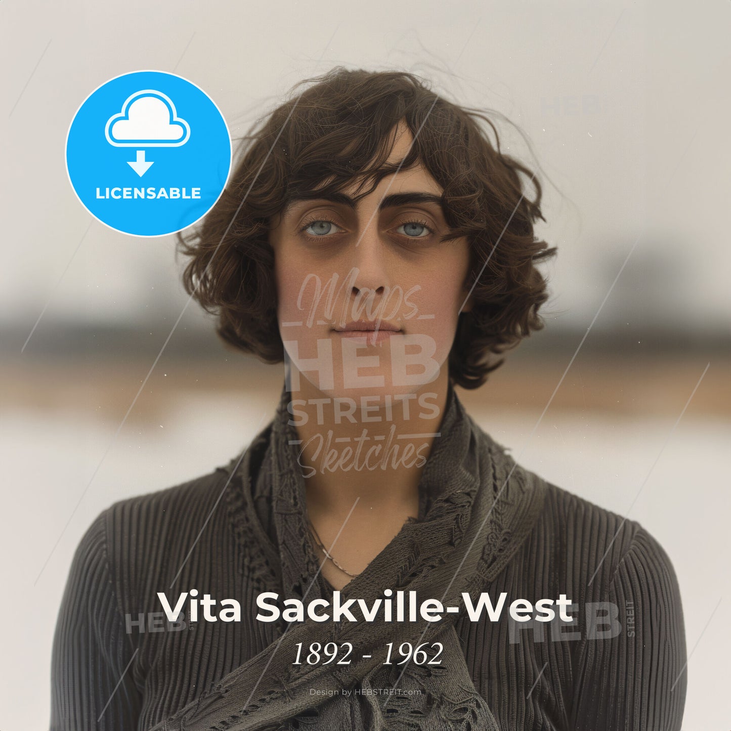 Vita Sackville-West, 1892 - 1962, British writer and gardener - A Person With A Scarf Around Their Neck Print Template