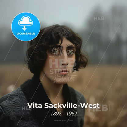 Vita Sackville-West, 1892 - 1962, British writer and gardener - A Person With Long Curly Hair In A Field Print Template