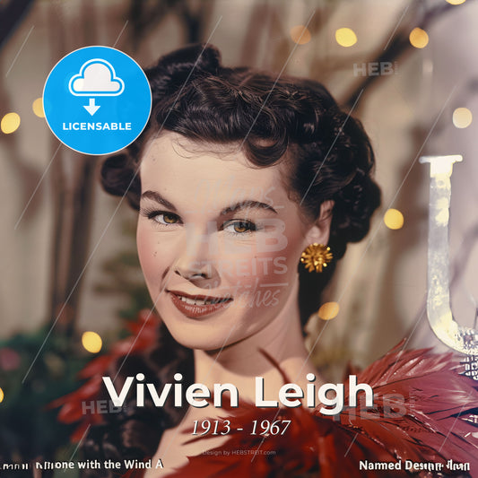 Vivien Leigh, 1913 - 1967, British actress - A Woman Smiling At The Camera Print Template