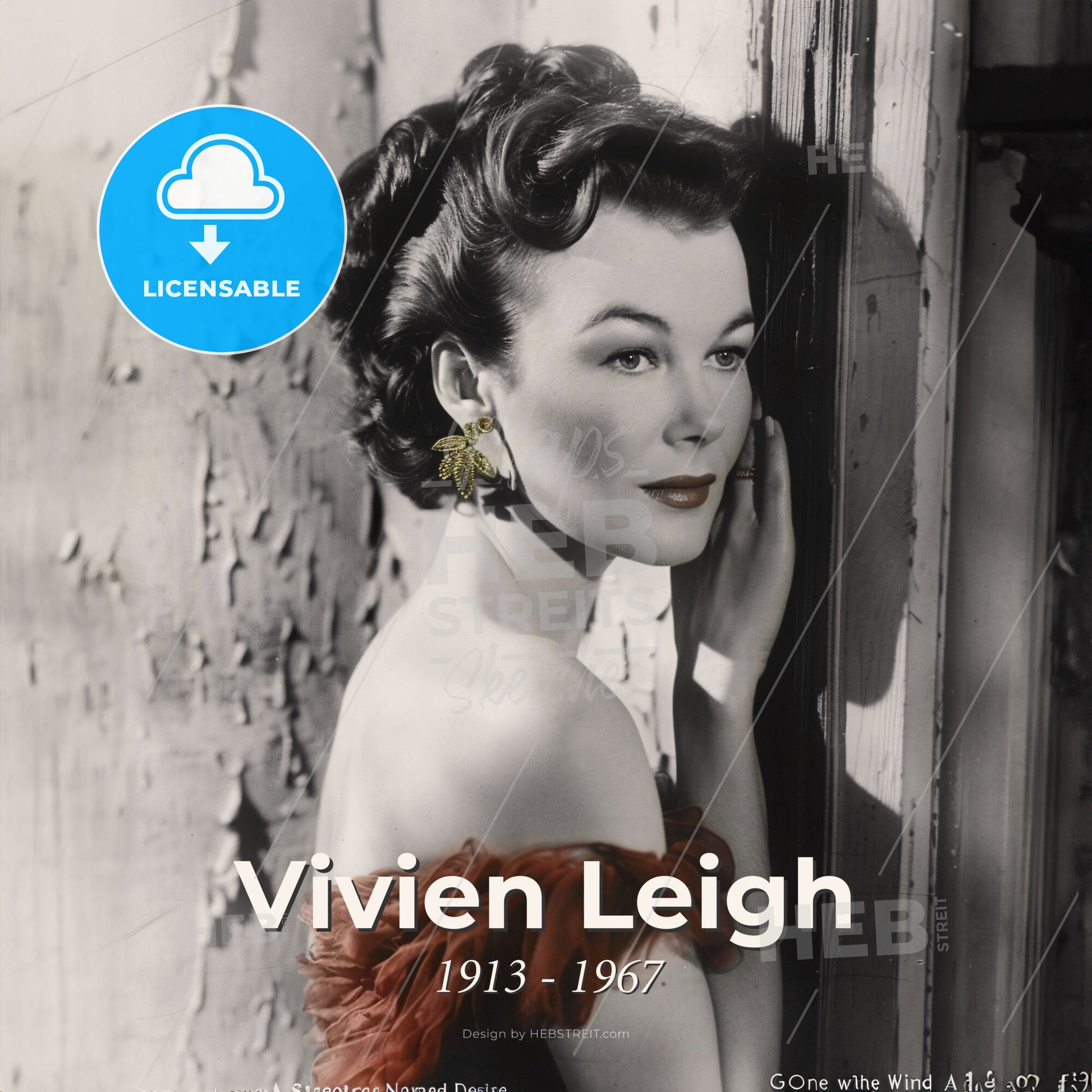 Vivien Leigh, 1913 - 1967, British Actress - A Woman In A Red Dress   HEBSTREITS