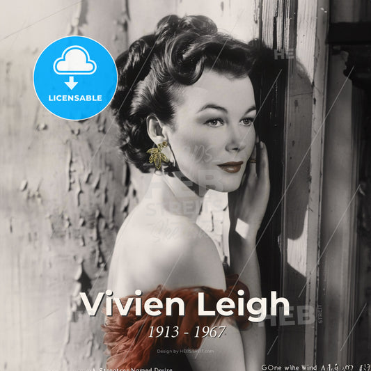 Vivien Leigh, 1913 - 1967, British actress - A Woman In A Red Dress Print Template