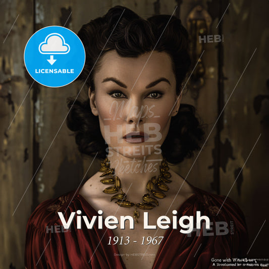 Vivien Leigh, 1913 - 1967, British actress - A Woman In A Red Dress Print Template