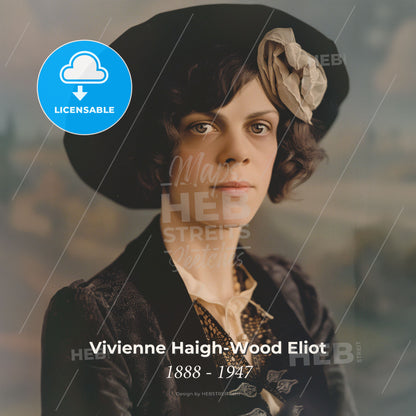 Vivienne Haigh-Wood Eliot, 1888 - 1947, British literary figure - A Woman In A Hat Print Template