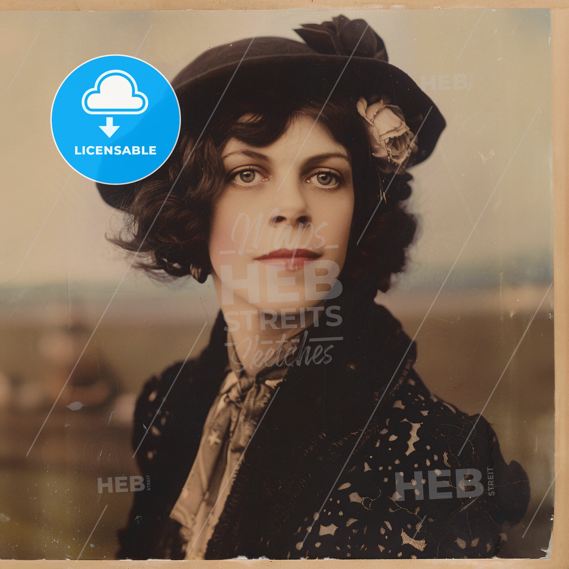 Vivienne Haigh-Wood Eliot, 1888 - 1947, British literary figure - A Woman Wearing A Hat And A Flower In Her Hair