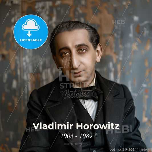 Vladimir Horowitz, 1903 - 1989, Russian-American pianist - A Man In A Suit Print Template