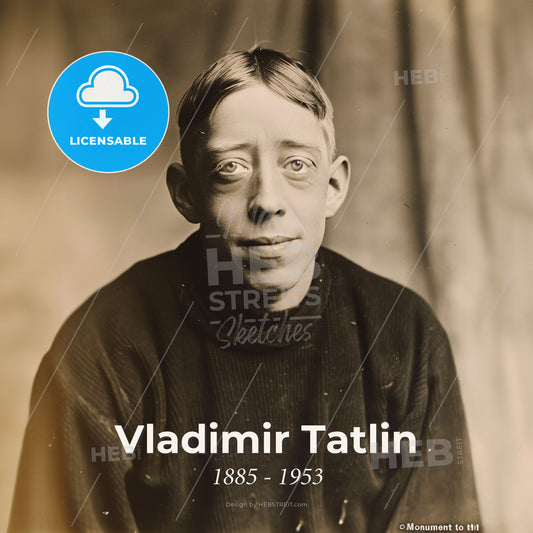 Vladimir Tatlin, 1885 - 1953, Russian painter and architect - A Man In A Black Shirt Print Template