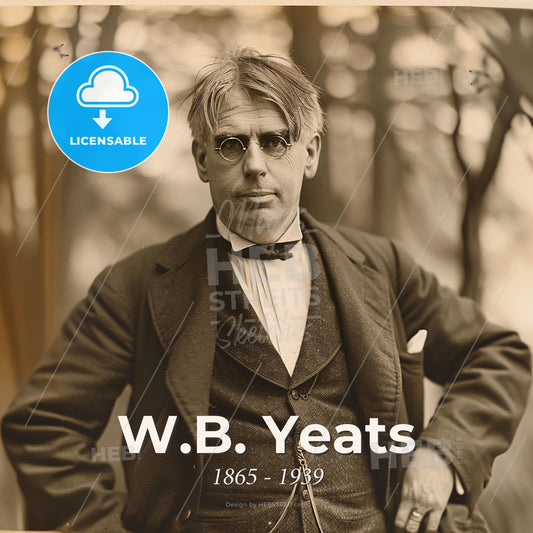 W.B. Yeats, 1865 - 1939, Irish poet - A Man In A Suit And Tie Print Template