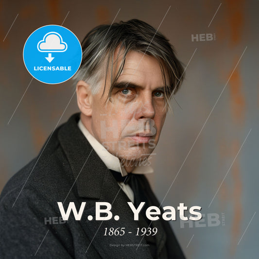 W.B. Yeats, 1865 - 1939, Irish poet - A Man In A Suit Print Template