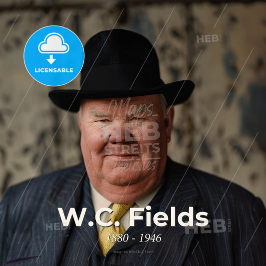 W.C. Fields, 1880 - 1946, American comedian and actor - A Man In A Suit And Hat Print Template