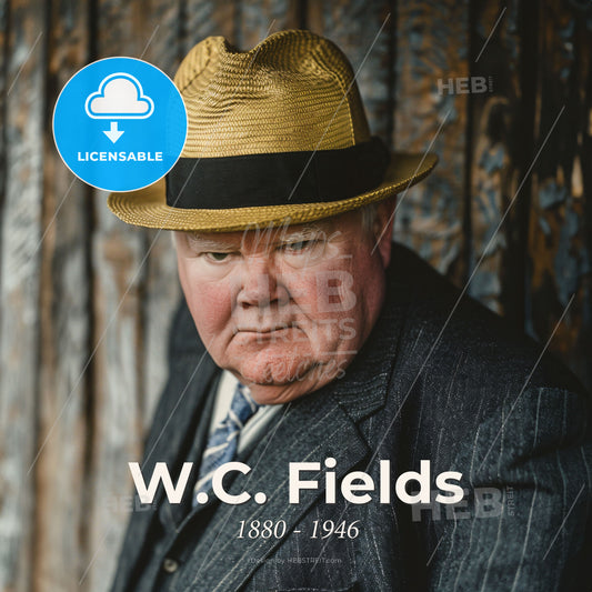 W.C. Fields, 1880 - 1946, American comedian and actor - A Man In A Suit And Hat Print Template