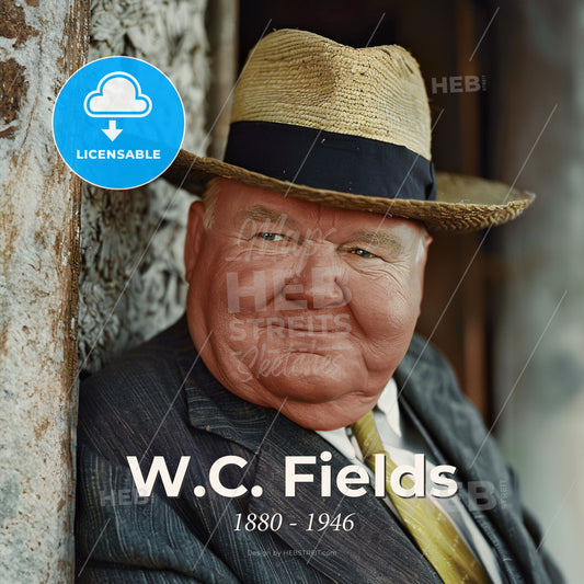 W.C. Fields, 1880 - 1946, American comedian and actor - A Man Wearing A Hat Print Template