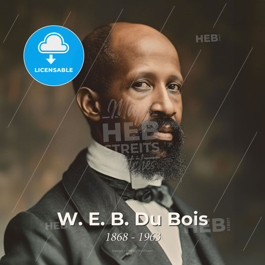 W. E. B. Du Bois, 1868 - 1963, American sociologist and educator - A Man With A Beard And A Suit Print Template