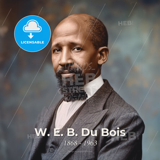 W. E. B. Du Bois, 1868 - 1963, American sociologist and educator - A Man In A Suit Print Template