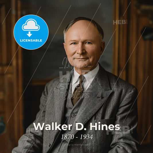 Walker D. Hines, 1870 - 1934, American lawyer and railway executive - A Man In A Suit Print Template