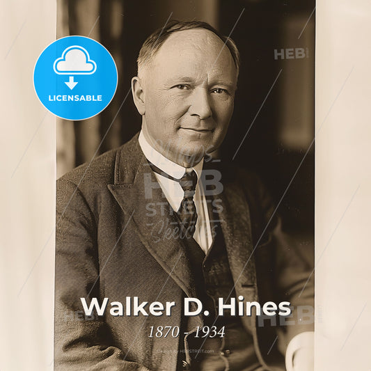 Walker D. Hines, 1870 - 1934, American lawyer and railway executive - A Man In A Suit And Tie Print Template