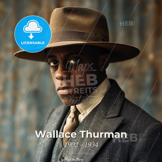 Wallace Thurman, 1902 - 1934, American writer - A Man In A Suit And Hat Print Template