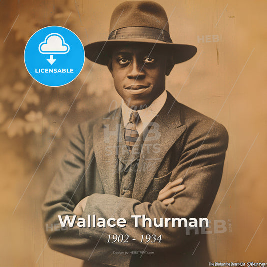 Wallace Thurman, 1902 - 1934, American writer - A Man In A Suit And Hat Print Template