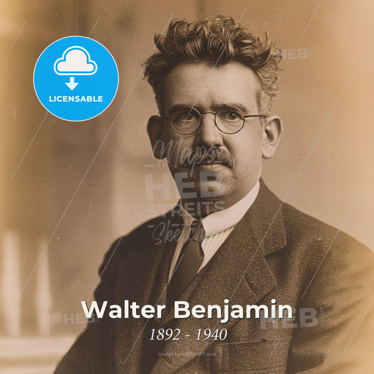 Walter Benjamin, 1892 - 1940, German philosopher - A Man With A Mustache Wearing A Suit And Tie Print Template