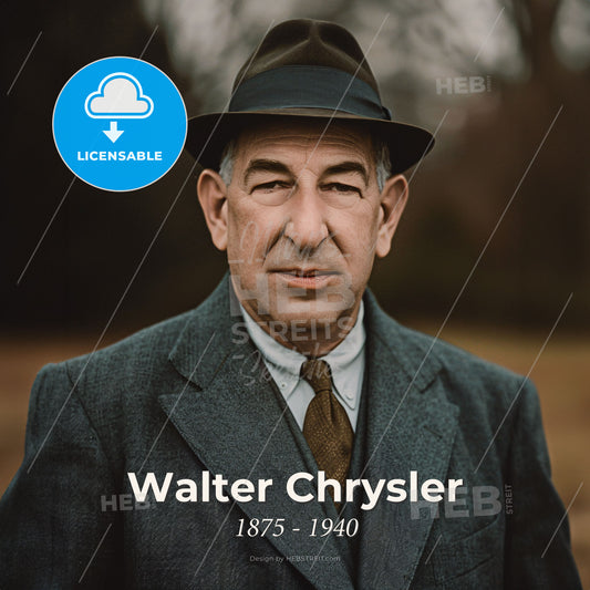 Walter Chrysler, 1875 - 1940, American automotive industry executive - A Man In A Suit And Hat Print Template