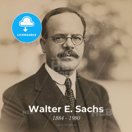 Walter E. Sachs, 1884 - 1980, American investment banker - A Man With A Mustache Wearing Glasses Print Template