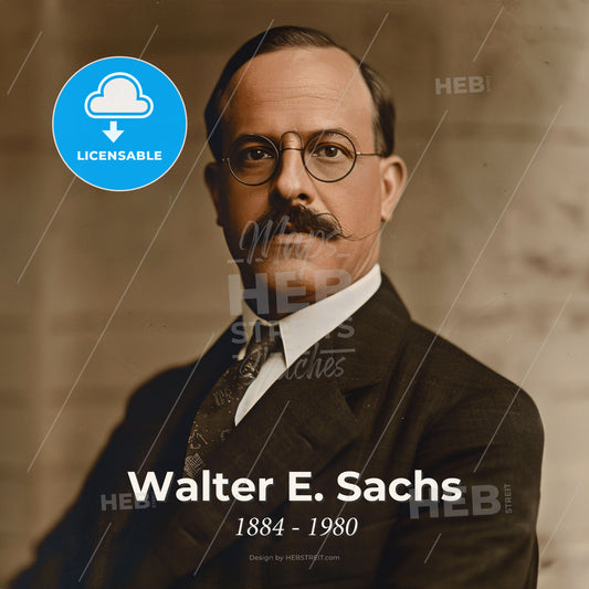 Walter E. Sachs, 1884 - 1980, American investment banker - A Man With A Mustache Wearing Glasses Print Template