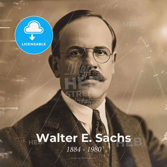 Walter E. Sachs, 1884 - 1980, American investment banker - A Man With A Mustache Wearing Glasses Print Template