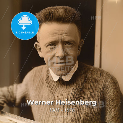 Werner Heisenberg, 1901 - 1976, German physicist - A Man In A Sweater Print Template