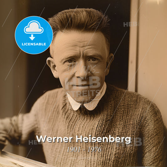 Werner Heisenberg, 1901 - 1976, German physicist - A Man In A Sweater Print Template