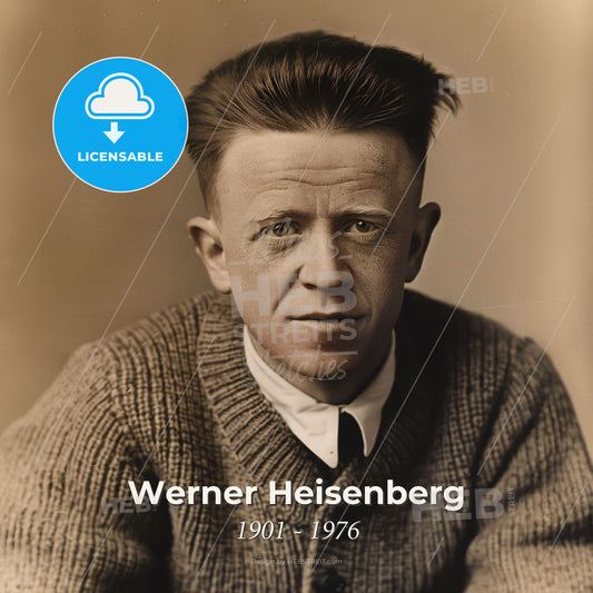 Werner Heisenberg, 1901 - 1976, German physicist - A Man In A Sweater Print Template