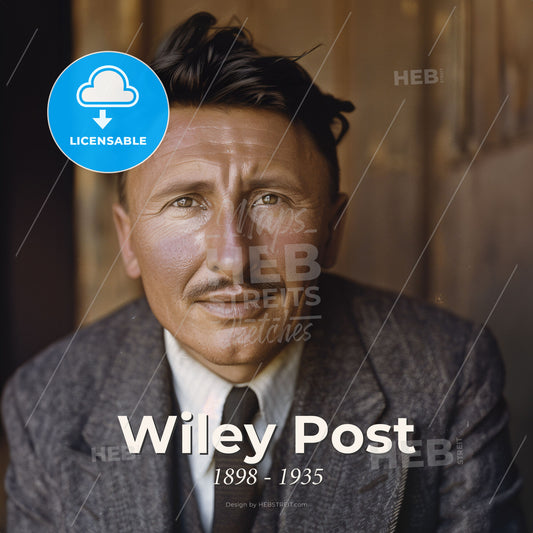 Wiley Post, 1898 - 1935, American aviator and navigator - A Man In A Suit Print Template
