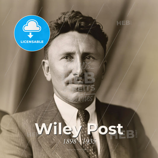 Wiley Post, 1898 - 1935, American aviator and navigator - A Man In A Suit And Tie Print Template