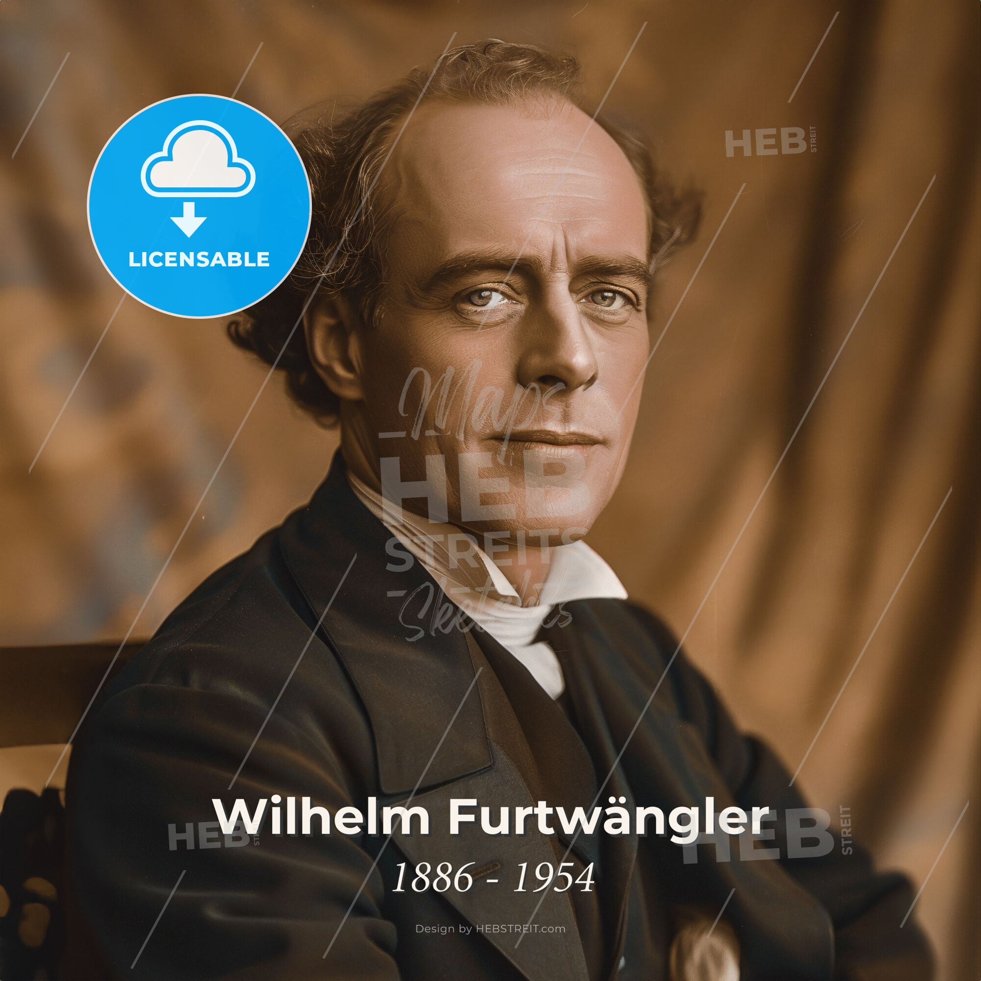Wilhelm Furtwängler, 1886 - 1954, German conductor - A Man Sitting In A Chair Print Template