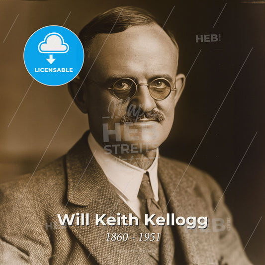 Will Keith Kellogg, 1860 - 1951, American industrialist - A Man Wearing Glasses And A Suit Print Template