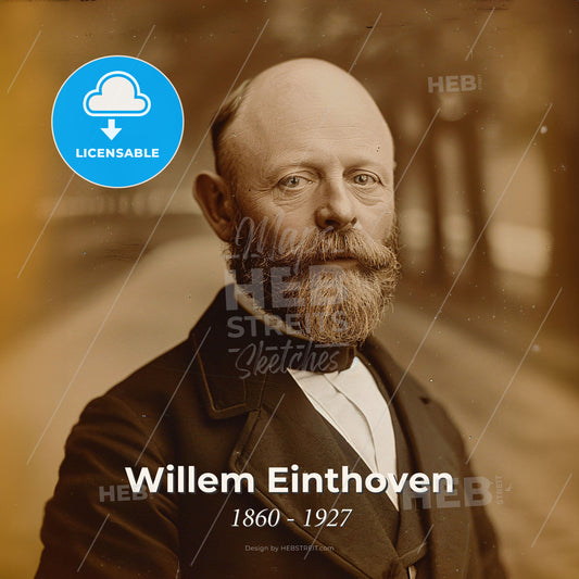 Willem Einthoven, 1860 - 1927, Dutch physician - A Man With A Beard Print Template