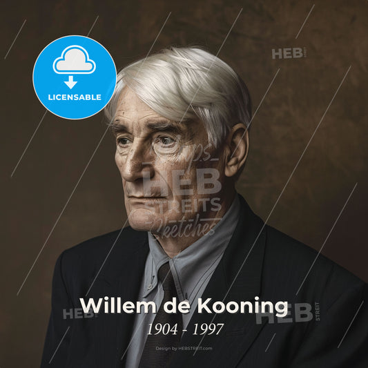 Willem de Kooning, 1904 - 1997, Dutch-American painter - A Man In A Suit Print Template