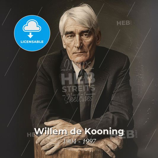 Willem de Kooning, 1904 - 1997, Dutch-American painter - A Man In A Suit And Tie Print Template