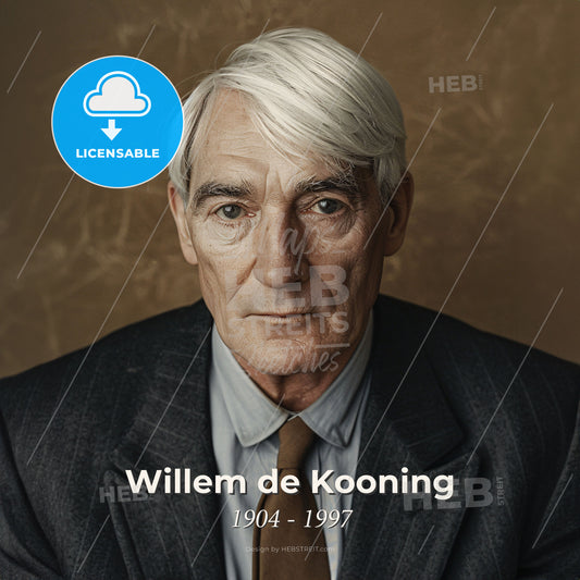 Willem de Kooning, 1904 - 1997, Dutch-American painter - A Man In A Suit And Tie Print Template