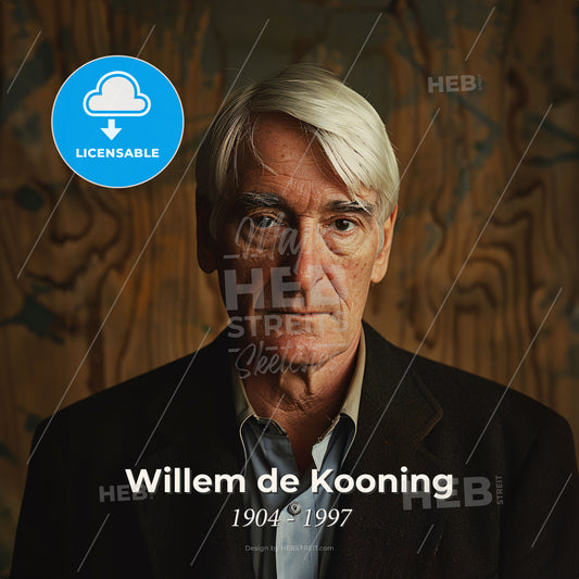 Willem de Kooning, 1904 - 1997, Dutch-American painter - A Man With White Hair And A Black Jacket Print Template