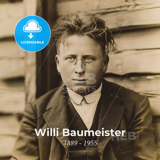 Willi Baumeister, 1889 - 1955, German painter and stage designer - A Man In A Suit And Glasses Print Template