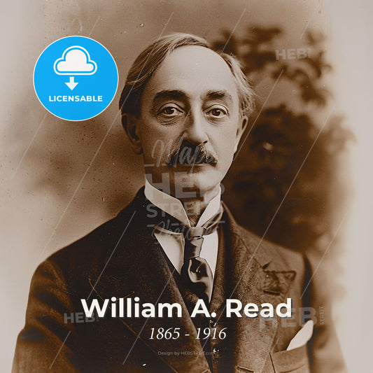 William A. Read, 1865 - 1916, American investment banker - A Man With A Mustache Print Template