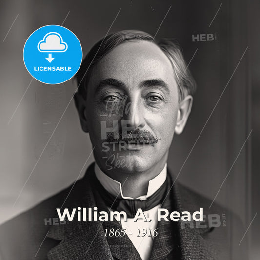 William A. Read, 1865 - 1916, American investment banker - A Man With A Mustache Print Template