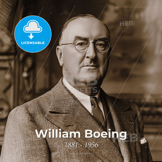 William Boeing, 1881 - 1956, American aviation pioneer - A Man In A Suit And Tie Print Template