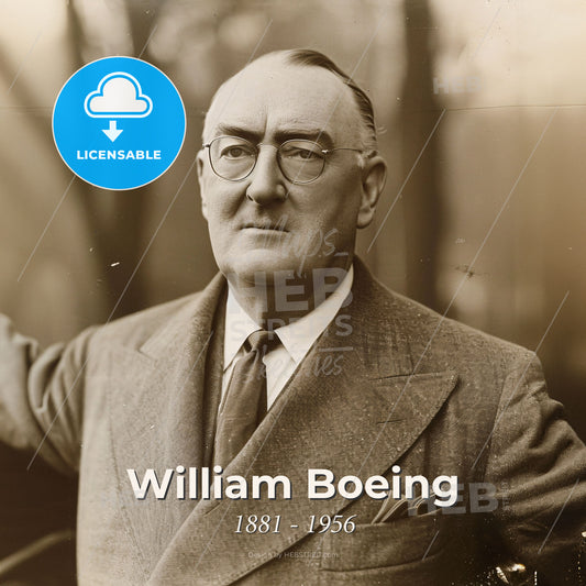 William Boeing, 1881 - 1956, American aviation pioneer - A Man In A Suit And Tie Print Template