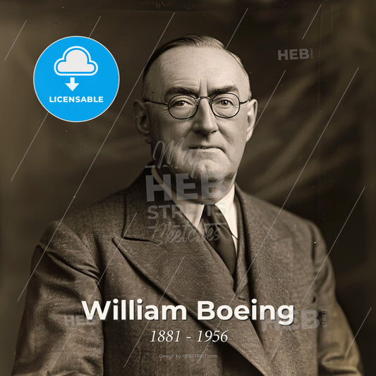 William Boeing, 1881 - 1956, American aviation pioneer - A Man In A Suit And Tie Print Template
