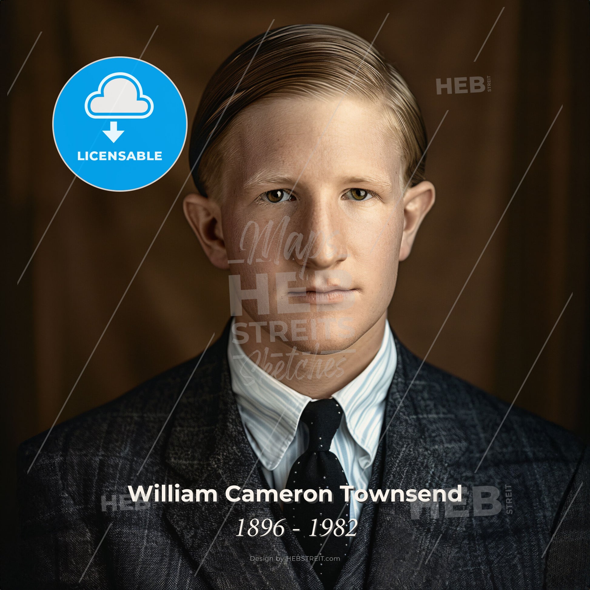 William Cameron Townsend, 1896 - 1982, American missionary - A Man In A Suit Print Template